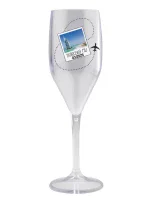 Vlastní text na cestovatelskou prosecco sklenici