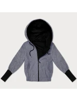 Tmavě modrá krátká pruhovaná bunda se lemem na spodním model 21461496 - S'WEST Tmavě modrá krátká pruhovaná bunda se lemem na spodním model 21461496 - S'WEST