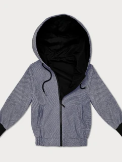 Tmavě modrá krátká pruhovaná bunda se stahovacím lemem na spodním okraji S'West (B8540-26)