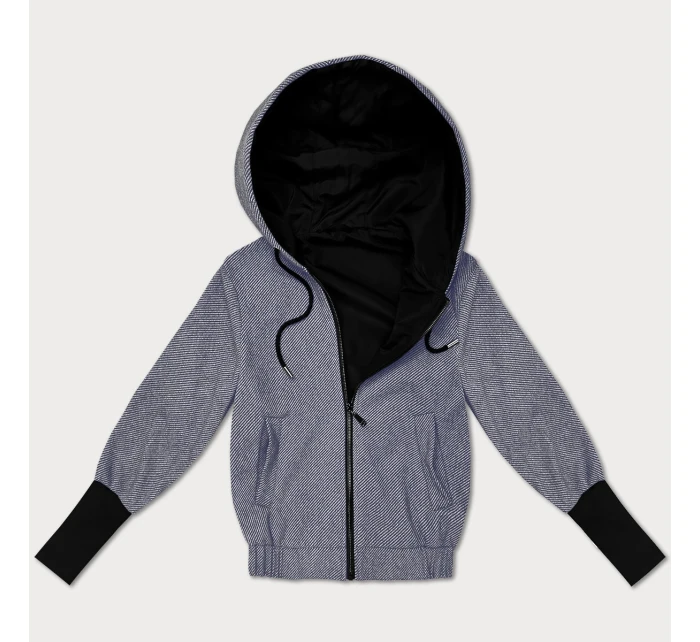 Tmavě modrá krátká pruhovaná bunda se lemem na spodním model 21461496 - S'WEST Tmavě modrá krátká pruhovaná bunda se lemem na spodním model 21461496 - S'WEST