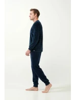 Sametové pruhované pyžamo model 20517137 - Vamp