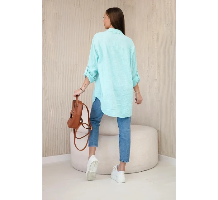 Bavlněná mušelínová košile oversize mincovna Bavlněná mušelínová košile oversize mincovna