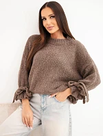 Dámský oversize svetr se stáhnutím na rukávech fango