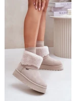 Sněhule na platformě s kožíškem Big Star model 21676120 Světle béžové - Big Star Shoes Sněhule na platformě s kožíškem Big Star model 21676120 Světle béžové - Big Star Shoes