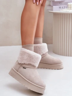 Sněhule na platformě s kožíškem Big Star model 21676120 Světle béžové - Big Star Shoes