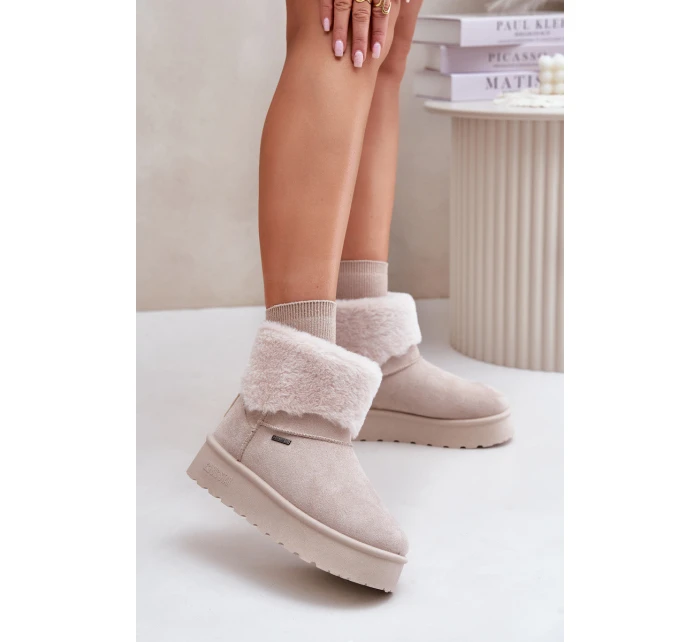 Sněhule na platformě s kožíškem Big Star model 21676120 Světle béžové - Big Star Shoes Sněhule na platformě s kožíškem Big Star model 21676120 Světle béžové - Big Star Shoes
