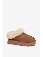 Kožené semišové zimní boty dámské s kožešinou camel model 21709726 - Boto Kožené semišové zimní boty dámské s kožešinou camel model 21709726 - Boto