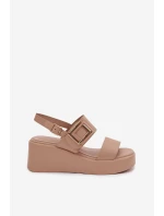 Dámské sandály na platformě s ozdobným detailem Béžové Nelira