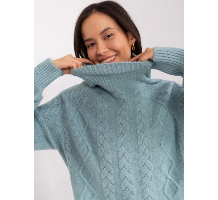 Sweter AT SW  mietowy model 19034342 - FPrice