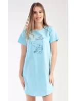 Dámská noční košile s krátkým rukávem Méďa s kytkou