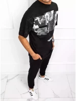 Pánské tričko s potiskem černé FashionStreet RX4845 Pánské tričko s potiskem černé FashionStreet RX4845
