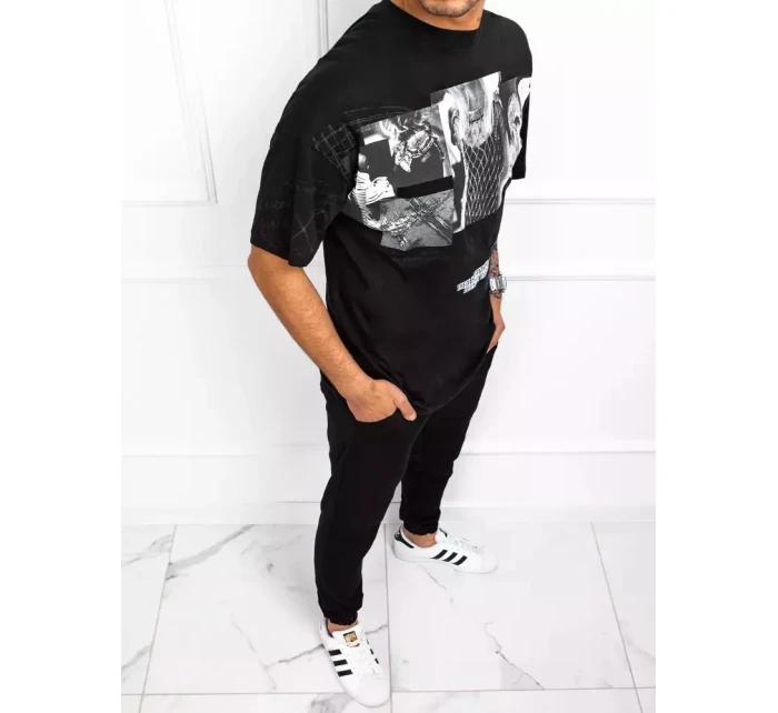 Pánské tričko s potiskem černé FashionStreet RX4845 Pánské tričko s potiskem černé FashionStreet RX4845