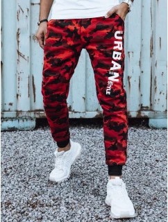 Pánské tepláky s potiskem moro červené FashionStreet UX4444