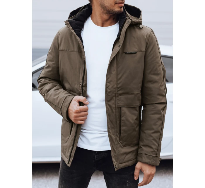 Pánská zimní bunda s odepínací kapucí světle hnědá FashionStreet TX4906