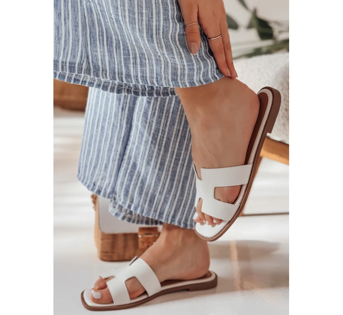 CLASSROT dámské žabky s vroubkovaným hřbetem bílé FashionStreet ZY0885 CLASSROT dámské žabky s vroubkovaným hřbetem bílé FashionStreet ZY0885