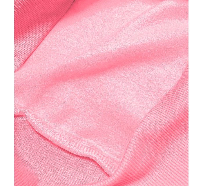 Světle růžová dámská tepláková mikina se stahovacími lemy (W01-20)