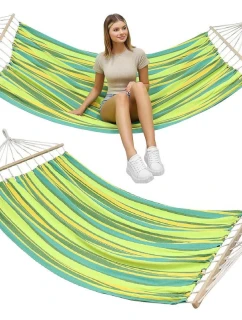 ZAHRADNÍ HOUPACÍ SÍŤ PRO 2 OSOBY 200X150 CM S TYČÍ 1052724