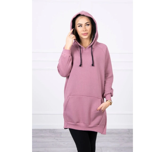 model 21752970 tmavě růžové šaty s kapucí - K-Fashion