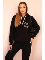 Dámský komplet bavlněný model 21310088 s potiskem černý - K-Fashion