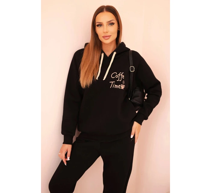 Dámský komplet bavlněný model 21310088 s potiskem černý - K-Fashion