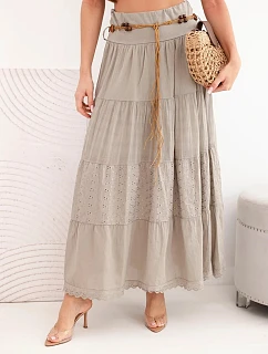 Dámská maxi bavlněná sukně s model 22048773 výšivkou a elastickým pasem fango - K-Fashion