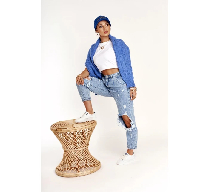 Dámské Kožené Tenisky BIG STAR BB274211 Bile Modre Dámské Kožené Tenisky BIG STAR BB274211 Bile Modre