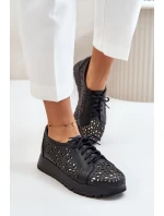 Kožené Polobotky Na Platformě S Černé model 21670952 - Zazoo Kožené Polobotky Na Platformě S Černé model 21670952 - Zazoo