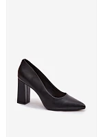 Lodičky na podpatku z eko kůže Sergio Leone PB216 Černé Lodičky na podpatku z eko kůže Sergio Leone PB216 Černé