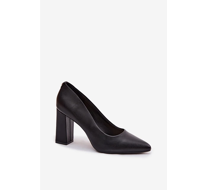 Lodičky na podpatku z eko kůže Sergio Leone PB216 Černé Lodičky na podpatku z eko kůže Sergio Leone PB216 Černé