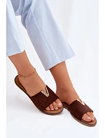 Dámské ploché s ozdobným detailem V Čokoládové model 22111391 - Boto