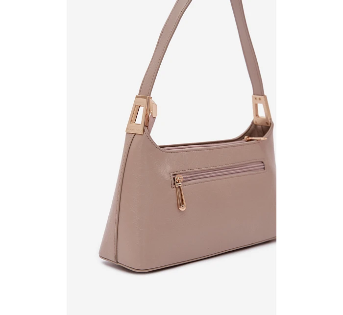 Kožená kabelka z eko kůže tmavě béžová Tielle