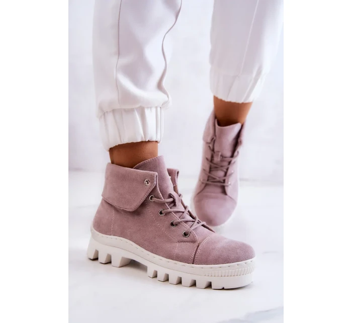 Semišové boty Trapper Tiered Světle fialová Dalles