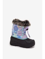 Dívčí sněhule s kožíškem a stahováním Lee Cooper – fialové
