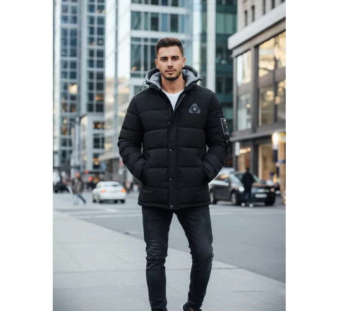 Pánská zimní bunda s kapucí černá FashionStreet TX5091