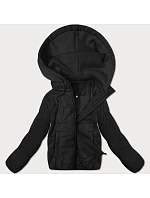 Dámská krátká bunda s pletenou kapucí J Style černá (16M9236-392) Dámská krátká bunda s pletenou kapucí J Style černá (16M9236-392)