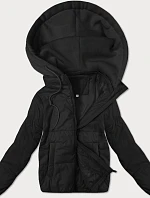 Dámská krátká bunda s pletenou kapucí J Style černá (16M9236-392)