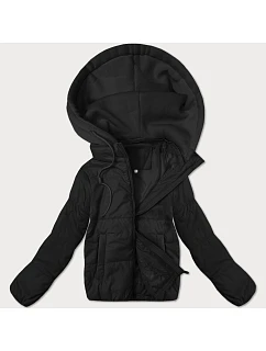 Dámská krátká bunda s pletenou kapucí J Style černá (16M9236-392)