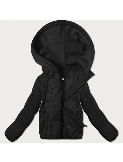 Dámská krátká bunda s pletenou kapucí J Style černá (16M9236-392) Dámská krátká bunda s pletenou kapucí J Style černá (16M9236-392)