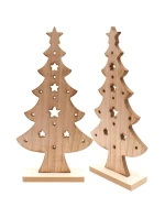 OZDOBNÝ DŘEVĚNÝ VÁNOČNÍ STROMEK 32CM HVĚZDA