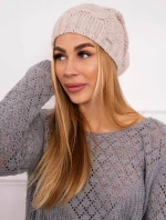 Fleecová čepice Justyna K253 light beige