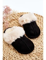 Dětské Pantofle S Kožešinou Černé Befana Dětské Pantofle S Kožešinou Černé Befana