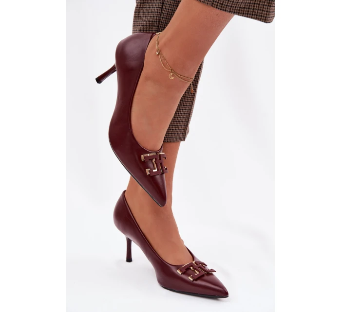 Lodičky S ozdobou Eko Kůže Bordó Fivara