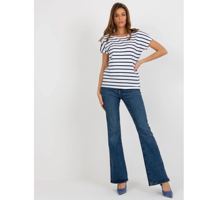 Dámská halenka RV TS model 18249846 bílá a tmavě modrá - FPrice Dámská halenka RV TS model 18249846 bílá a tmavě modrá - FPrice