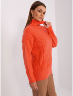 Oranžový dámský pletený svetr