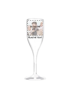 Personalizovaná nerozbitná prosecco sklenice s fotografií