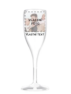 Personalizovaná nerozbitná prosecco sklenice s fotografií