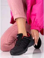 Krásné černé  trekingové boty dámské bez podpatku