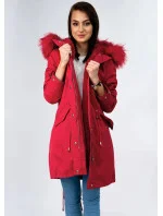 DAMSKA PARKA ZIMOWA Z I KAPTUREM CZERWONA model 21242000 - Libland