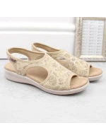 Dámské pohodlné nazouvací sandály béžové model 22014917