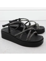 Dámské sandály na se zirkony černé model 21905027 - FILIPPO Dámské sandály na se zirkony černé model 21905027 - FILIPPO